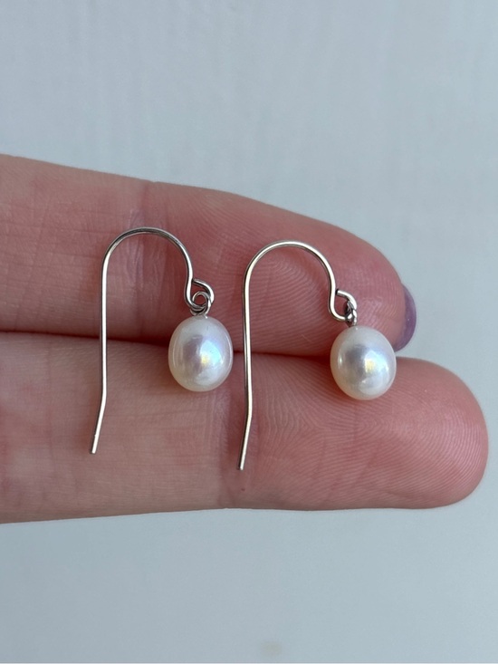 Kay Jewelers Jewelry - Sterling Silver Genuine White Pearl Dangle Drop Hook Earrings